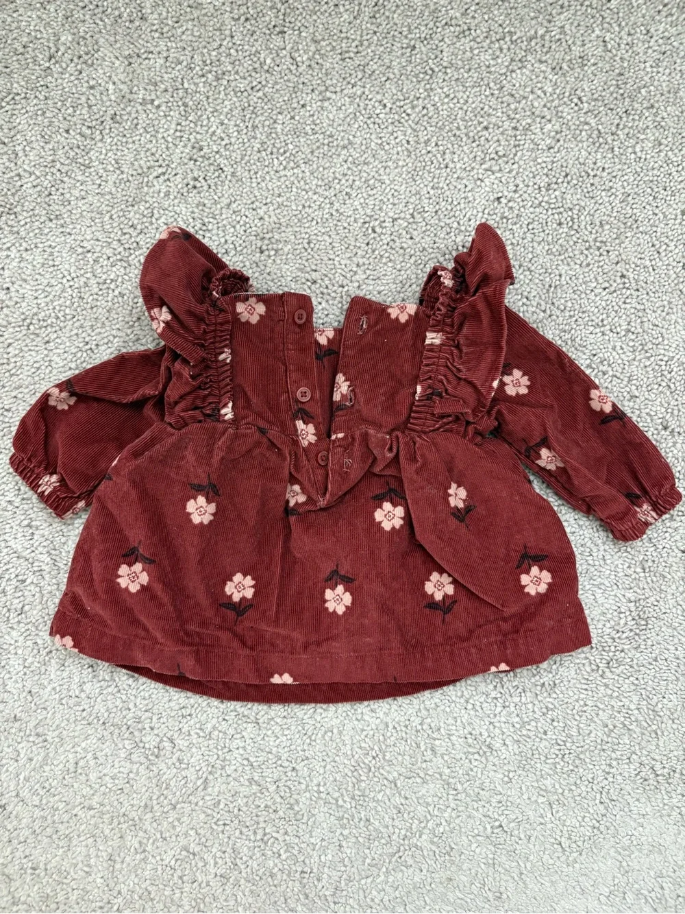 Carter's Baby Fall Floral Ruffle Corduroy Dress With Bloomers